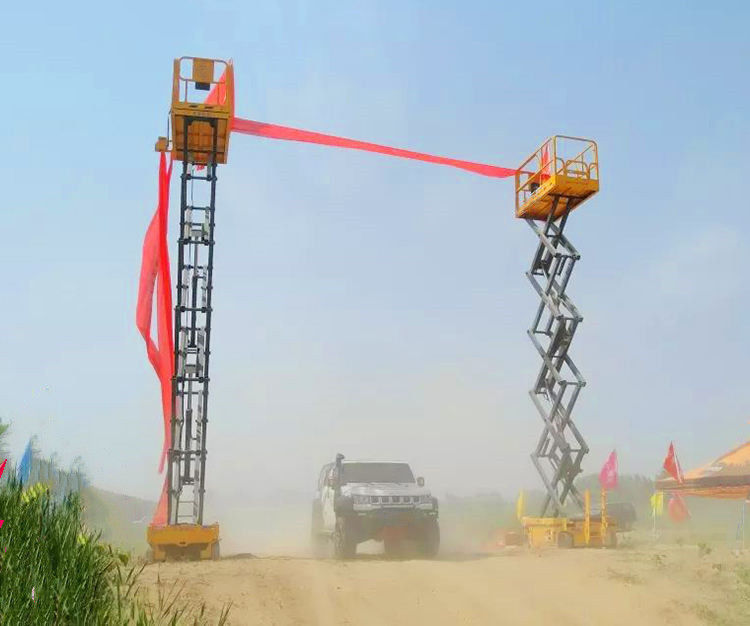 4輪駆動 12m 水力移動電気シザリ リフトプラットフォーム 電機