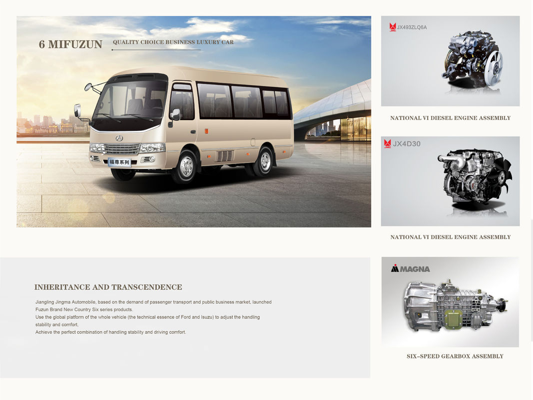 5300kg G.V.W 6M コースターバス ディーゼルエンジンと 7.00R16LT タイヤ