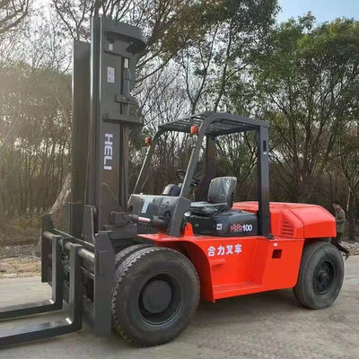 10トンのディーゼル 4x4フォークリフト cpcd100 3m 4.5m 6m ヘリによる機械修理工房
